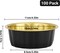 100 Black & Gold 8oz Disposable Baking Ramekins – 3.9" Aluminum Foil Cups for Muffins, Soufflés & Desserts